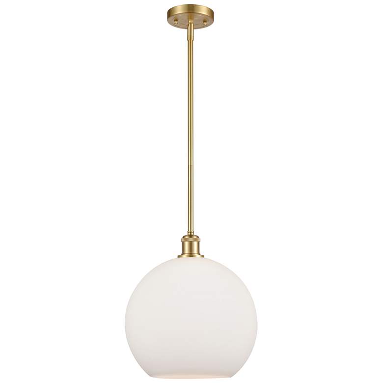Image 1 Athens 12" LED Mini Pendant - Satin Gold - Matte White Shade