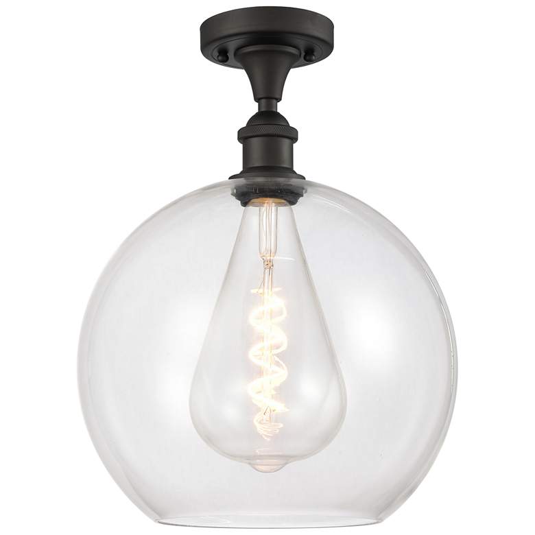Image 1 Athens 12" LED Semi-Flush Mount - Oil Rubbed Bronze - Clear Shade