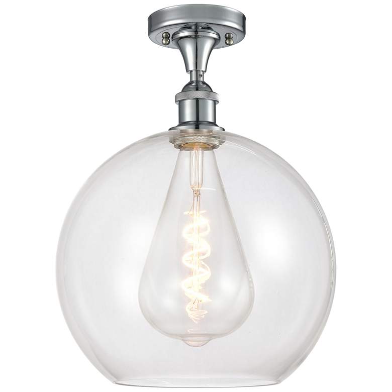 Image 1 Athens 12" LED Semi-Flush Mount - Polished Chrome - Clear Shade