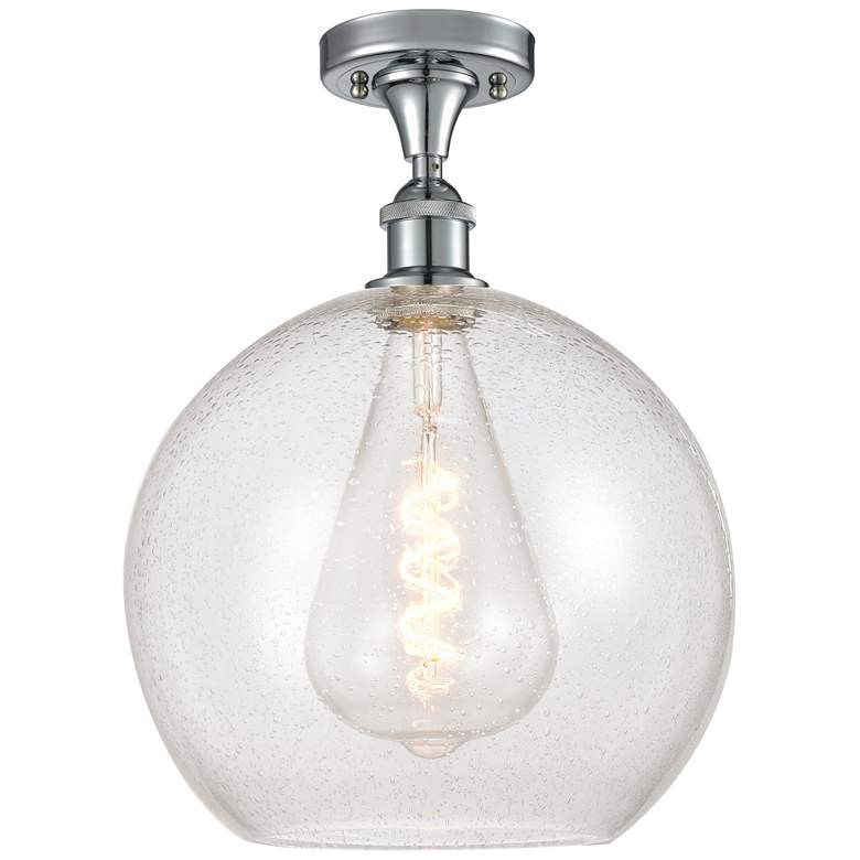 Image 1 Athens 12" LED Semi-Flush Mount - Polished Chrome - Seedy Shade