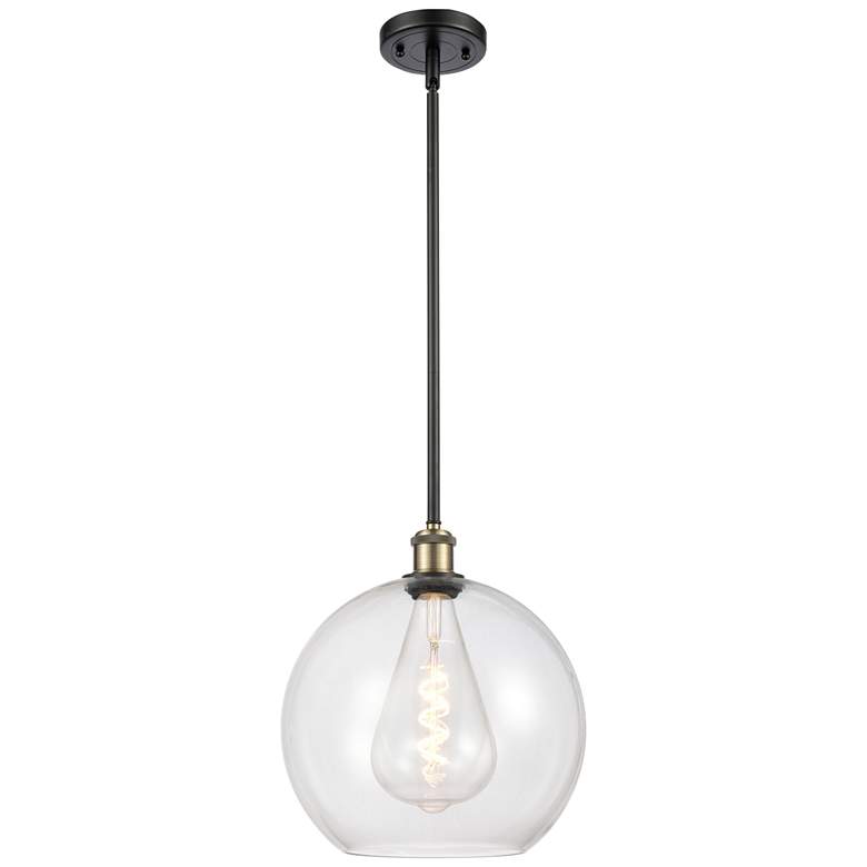 Image 1 Athens 12" Mini Pendant - Black Antique Brass - Clear Shade