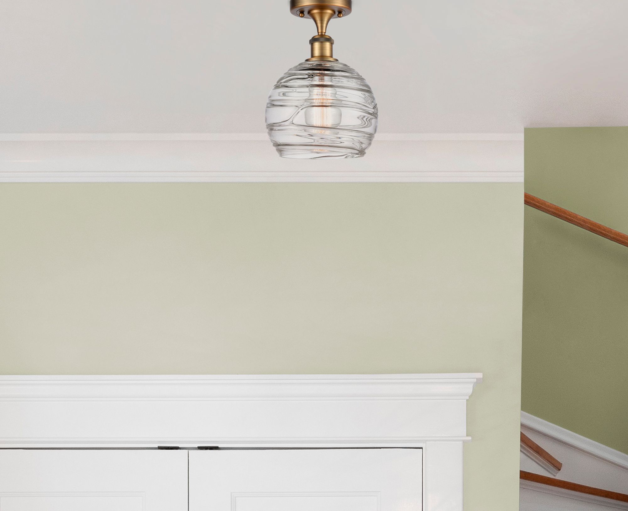 Image 2 Athens 12" Mini Pendant - Brushed Brass - Seedy Shade more views