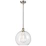 Athens 12" Mini Pendant - Brushed Satin Nickel - Clear Shade