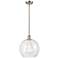 Athens 12" Mini Pendant - Brushed Satin Nickel - Clear Shade