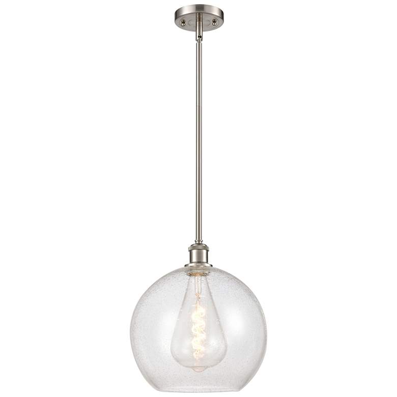 Image 1 Athens 12" Mini Pendant - Brushed Satin Nickel - Seedy Shade