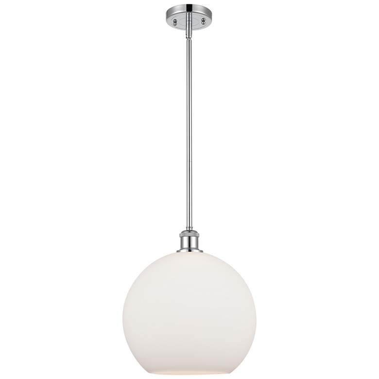 Image 1 Athens 12" Mini Pendant - Polished Chrome - Matte White Shade