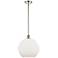 Athens 12" Mini Pendant - Polished Nickel - Matte White Shade