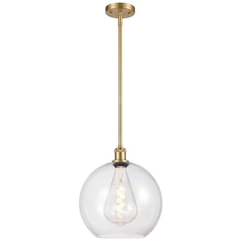 Image 1 Athens 12" Mini Pendant - Satin Gold - Clear Shade