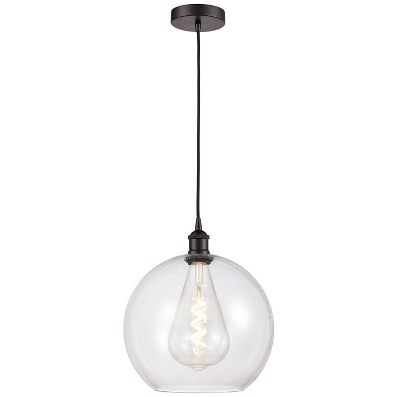 Image 1 Athens 12" Oil Rubbed Bronze Mini Pendant w/ Clear Shade