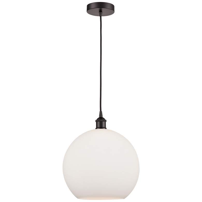 Image 1 Athens 12" Oil Rubbed Bronze Mini Pendant w/ Matte White Shade