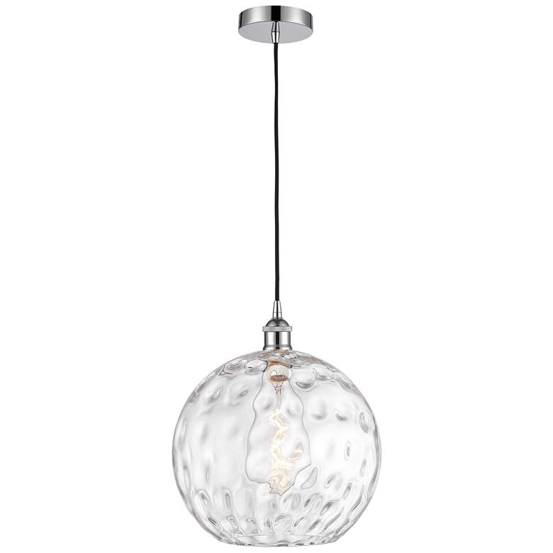 Image 1 Athens 12" Polished Chrome Mini Pendant w/ Clear Water Glass Shade