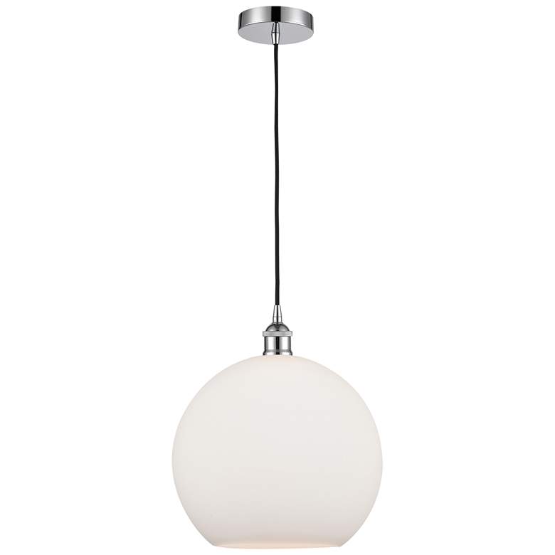 Image 1 Athens 12" Polished Chrome Mini Pendant w/ Matte White Shade