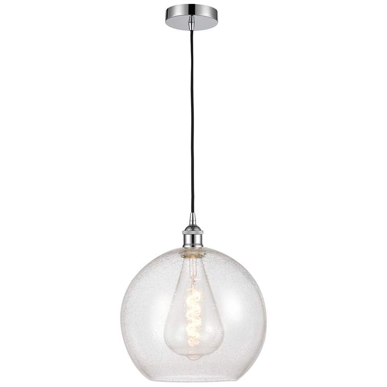 Image 1 Athens 12" Polished Chrome Mini Pendant w/ Seedy Shade