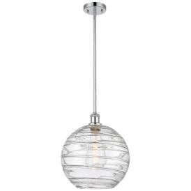 Athens 12" Polished Chrome Stem Hung Mini Pendant w/ Clear Deco Swirl Athens 12" Polished Chrome Stem Hung Mini Pendant w/ Clear Deco Swirl