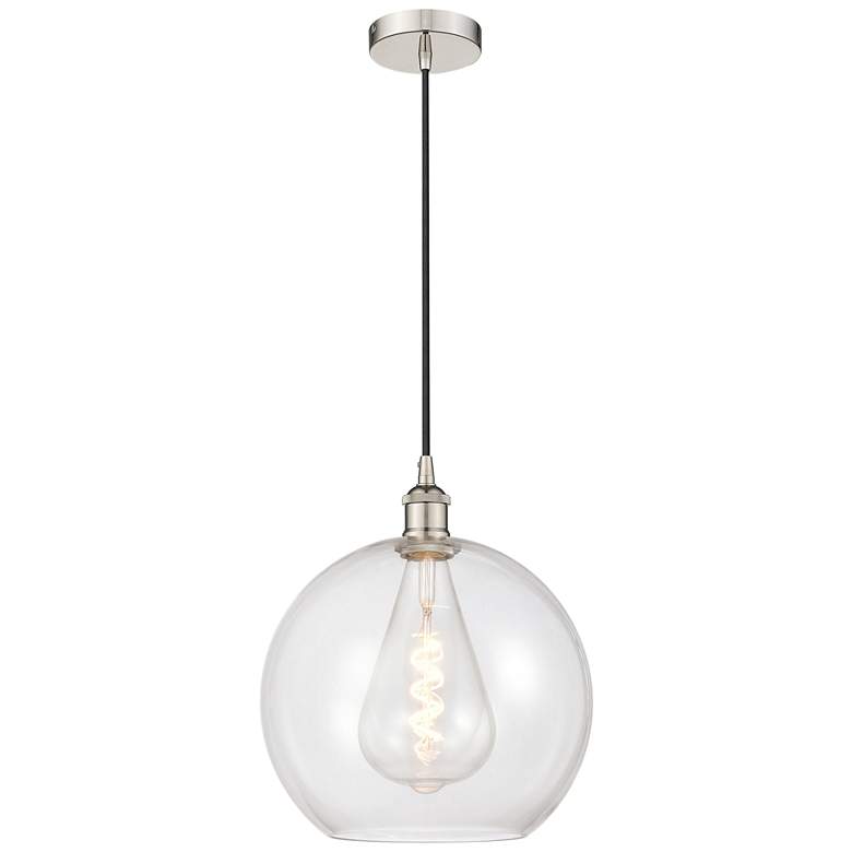 Image 1 Athens 12" Polished Nickel Mini Pendant w/ Clear Shade