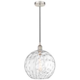 Athens 12" Polished Nickel Mini Pendant w/ Clear Water Glass Shade Athens 12" Polished Nickel Mini Pendant w/ Clear Water Glass Shade