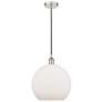 Athens 12" Polished Nickel Mini Pendant w/ Matte White Shade