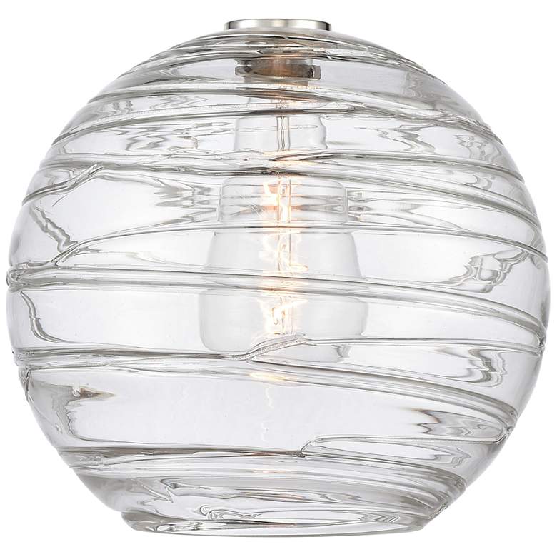 Image 5 Athens 12" Polished Nickel Semi Flush Mount w/ Clear Deco Swirl Shade more views