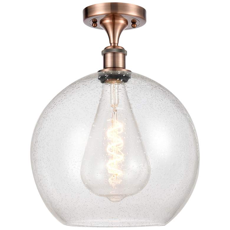 Image 1 Athens 12" Semi-Flush Mount - Antique Copper - Seedy Shade