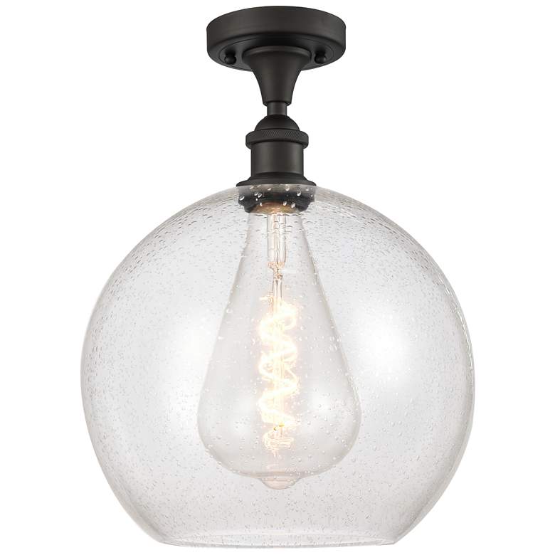 Image 1 Athens 12" Semi-Flush Mount - Oil Rubbed Bronze - Seedy Shade