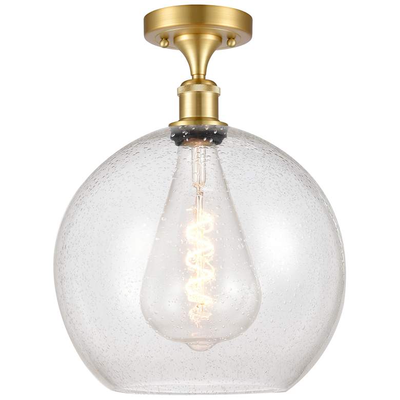 Image 1 Athens 12" Semi-Flush Mount - Satin Gold - Seedy Shade