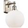 Athens 12"H Brushed Satin Nickel LED Sconce w/ White Glass