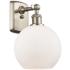 Athens 12"H Brushed Satin Nickel LED Sconce w/ White Glass