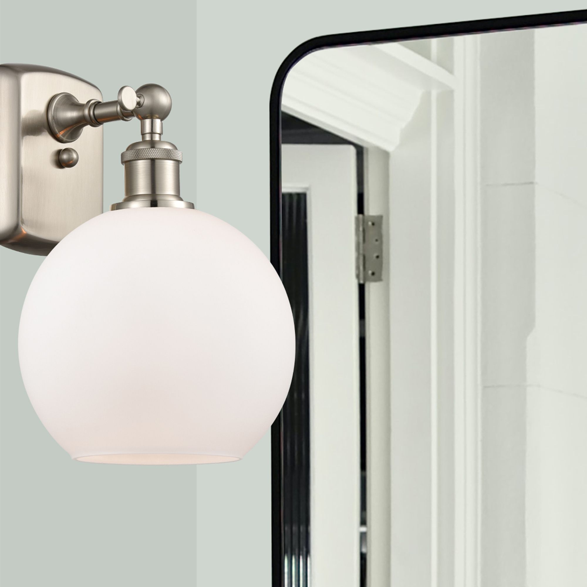 Image 3 Athens 12"H Brushed Satin Nickel LED Sconce w/ White Glass more views