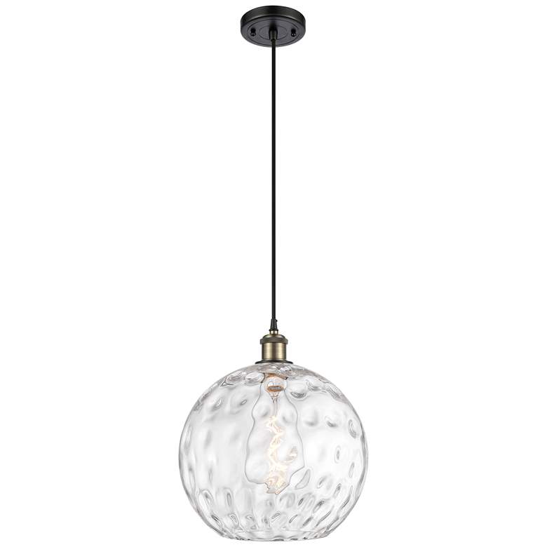 Image 1 Athens 12"W Black Brass Athens Water Glass LED Mini Pendant