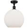 Athens 12" LED Semi-Flush Mount - Oil Rubbed Bronze - Matte White Shade