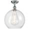 Athens 12" LED Semi-Flush Mount - Polished Chrome - Clear Shade