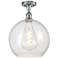 Athens 12" LED Semi-Flush Mount - Polished Chrome - Seedy Shade