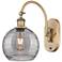 Athens 13.38"H Brushed Brass Adjustable Sconce w/ Smoke Swirl Shade