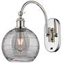 Athens 13.38"H Polished Nickel Adjustable Sconce w/ Smoke Swirl Shade