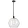 Athens 13.75" Wide Matte Black Stem Hung Pendant w/ Clear Shade