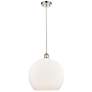 Athens 13 3/4"W Polished Nickel Pendant Light w/ White Shade