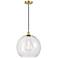 Athens 13 3/4"W Satin Gold Pendant Light with Clear Shade
