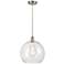 Athens 13 3/4"W Satin Nickel Pendant Light with Clear Glass