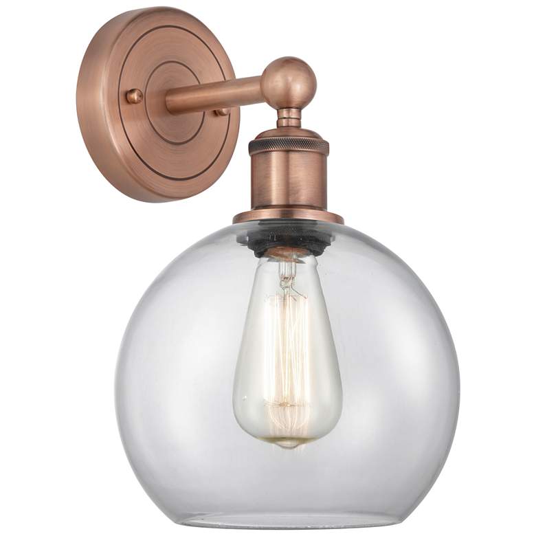 Image 1 Athens 13"High Antique Copper Sconce With Clear Shade