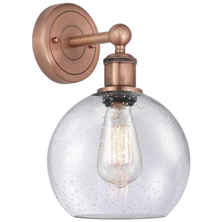 Image 1 Athens 13"High Antique Copper Sconce With Seedy Shade