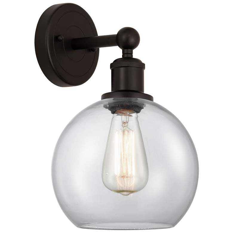 Image 1 Athens 13"High Oil Rubbed Bronze Sconce With Clear Shade