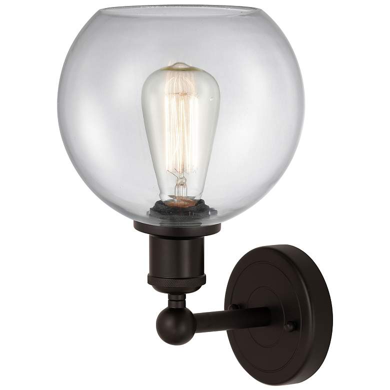 Image 2 Athens 13"High Oil Rubbed Bronze Sconce With Clear Shade more views