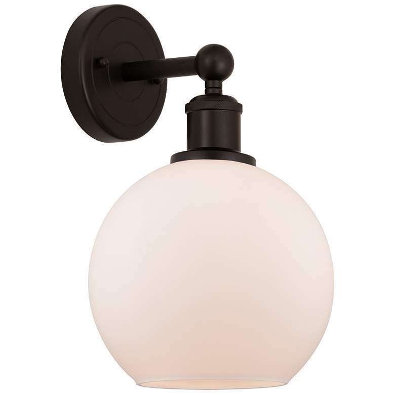 Image 1 Athens 13"High Oil Rubbed Bronze Sconce With Matte White Shade