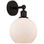 Athens 13"High Oil Rubbed Bronze Sconce With Matte White Shade