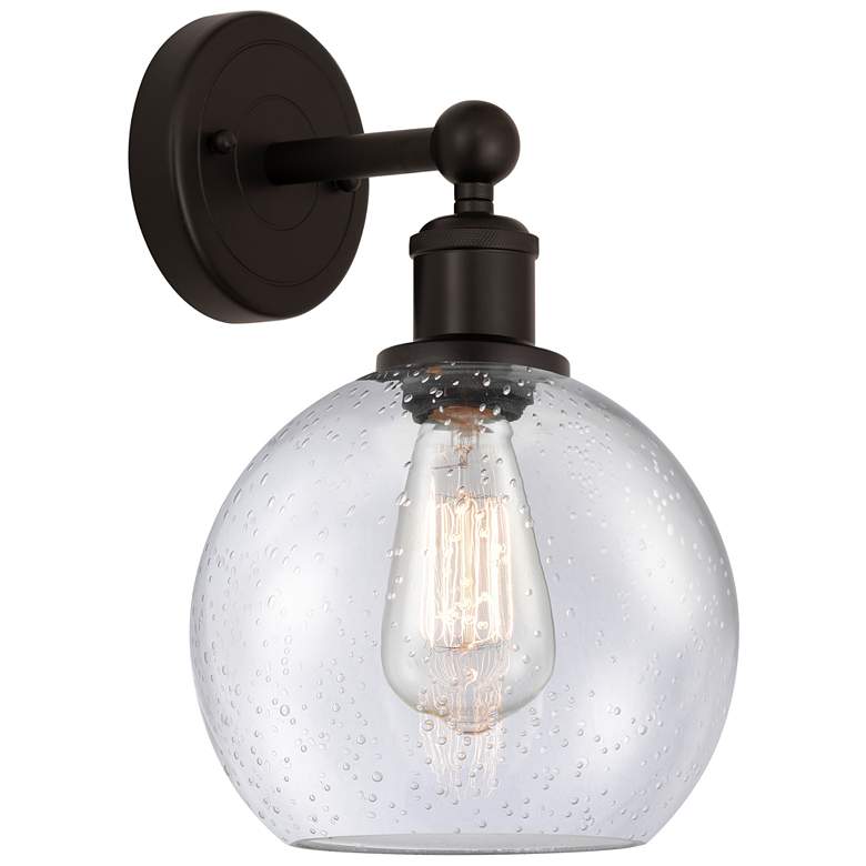 Image 1 Athens 13"High Oil Rubbed Bronze Sconce With Seedy Shade