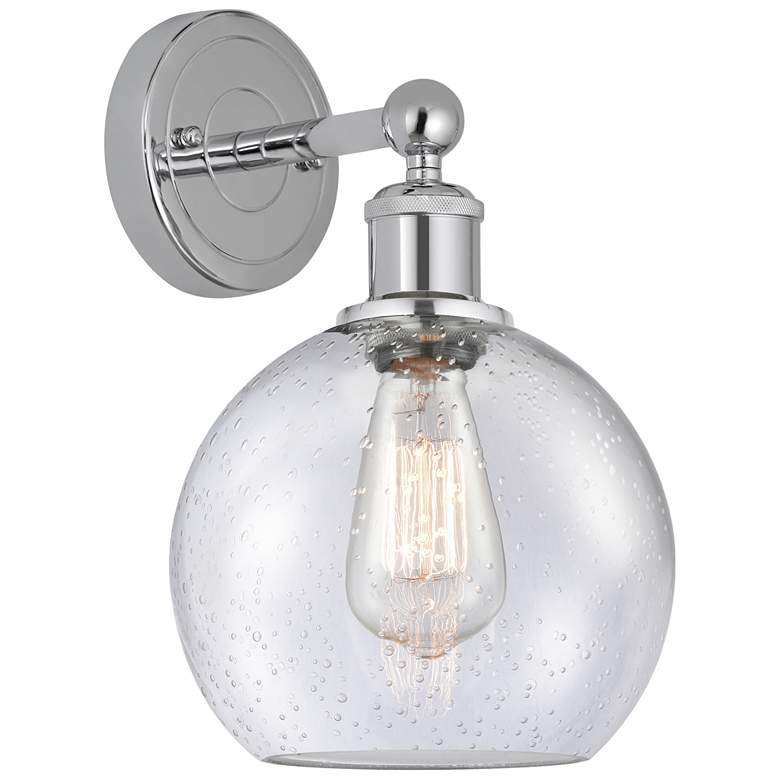 Image 1 Athens 13"High Polished Chrome Sconce With Seedy Shade