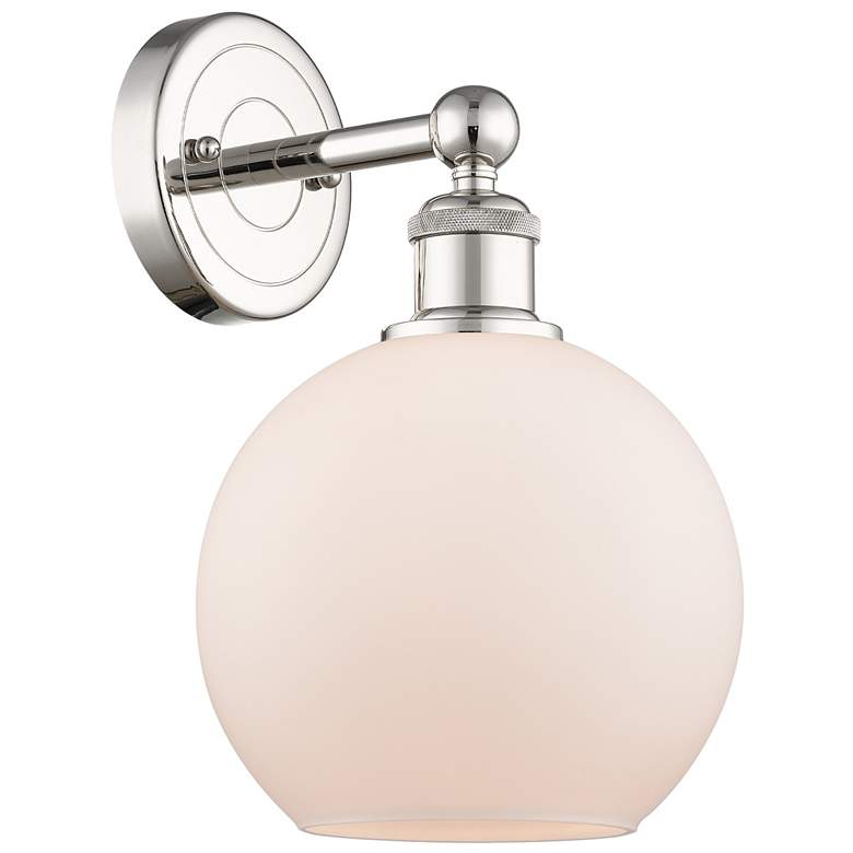Image 1 Athens 13"High Polished Nickel Sconce With Matte White Shade