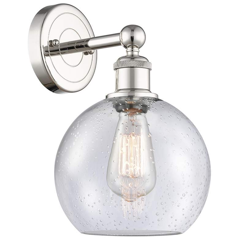 Image 1 Athens 13"High Polished Nickel Sconce With Seedy Shade