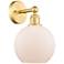 Athens 13"High Satin Gold Sconce With Matte White Shade