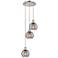 Athens 13"W 3-Light Polished Nickel Cord Pendant w/ Smoke Swirl Shade